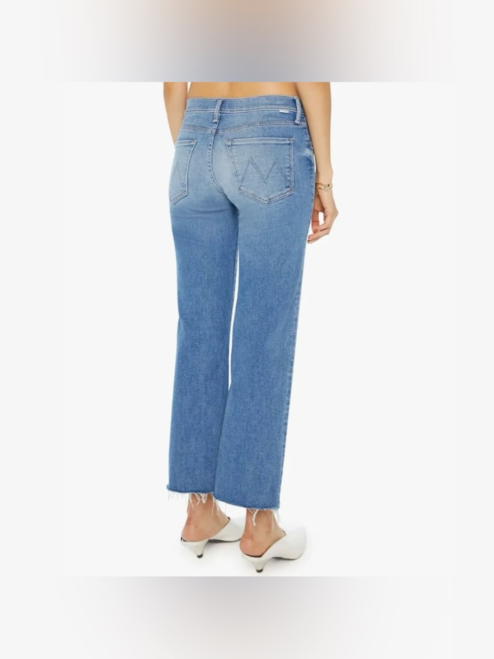 Mother Mid Rise Rambler Zip Ankle Fray Jeans